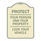 Signmission Protect Your Person & Your Property Lock Your Vehicle Heavy-Gauge Alum Sign, 24" H, TG-1824-23232 A-DES-TG-1824-23232 - alternate 1